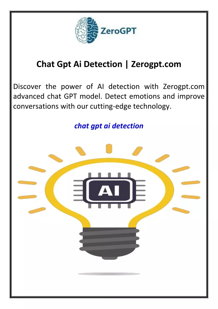 chat gpt ai detection zerogpt com