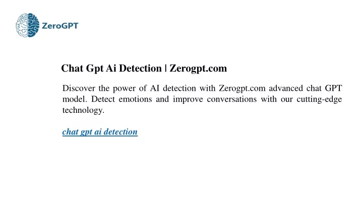 chat gpt ai detection zerogpt com