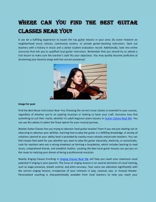 Where Can You Find the Best Guitar Classes Near You?