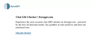 Chat Gbt Checker  Zerogpt.com