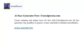 ai face generator free unrealperson com