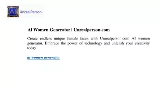 Ai Women Generator Unrealperson.com