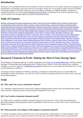 Basement Cleanouts in Perth: Making the Most of Your Storage Space
