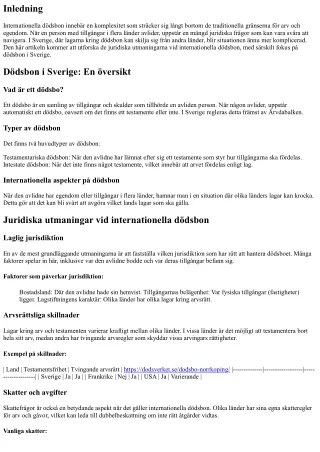 Juridiska utmaningar vid internationella dödsbon