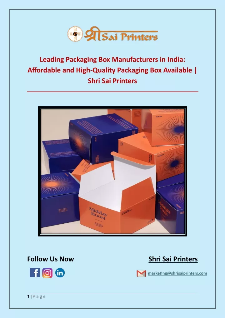 leading packaging box manufacturers in india