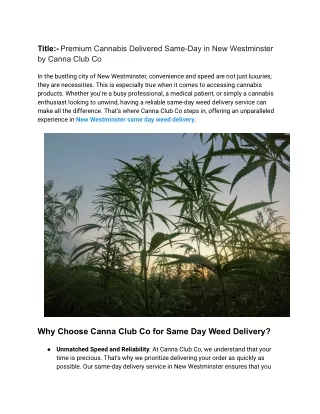 title premium cannabis delivered same