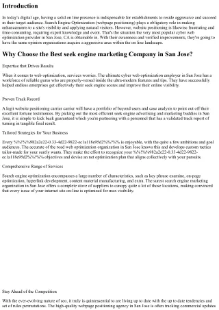 Gain Competitive Edge With The Best search engine optimization Company in San Jo