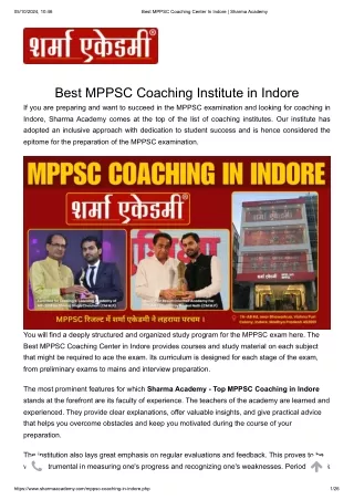 Best MPPSC Coaching In Indore