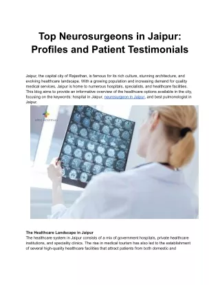 Top Neurosurgeons in Jaipur_ Profiles and Patient Testimonials