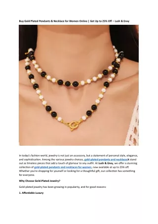Buy Gold Plated Pendants ^0 Necklace for Women Online
