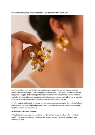Buy Gold Plated Earrings for Women Online