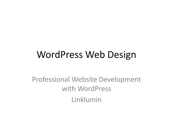 wordpress web design