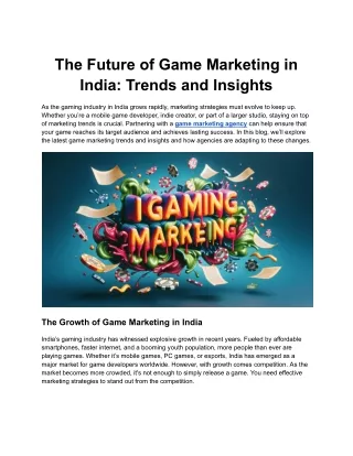 the future of game marketing in india trends