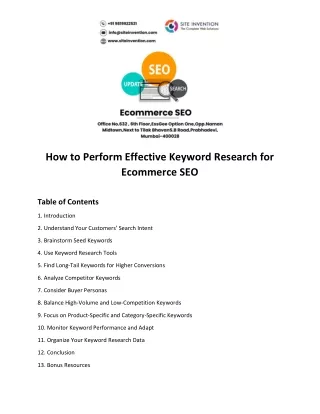 How to Perform Effective Keyword Research for ECommerce SEO