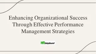 enhancing organizational success through effective performance management strategies