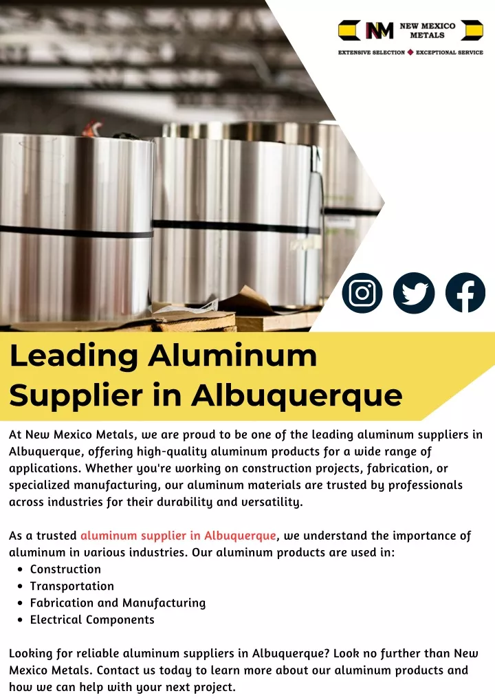 leading aluminum supplier in albuquerque