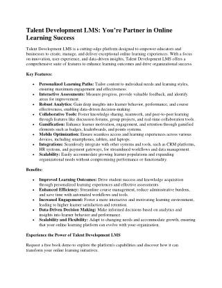 talent development lms you re partner in online