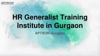 HR Generalist Training Institute in Gurgaon