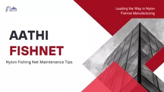 AATHI FISHNET-Nylon Fishnet Maintenance Tips