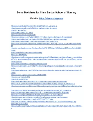 Clara Barton School of Nursing Backlinks