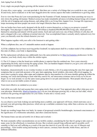Anti growing older information myths