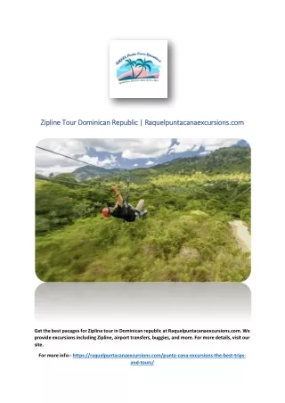 Zipline Tour Dominican Republic | Raquelpuntacanaexcursions.com