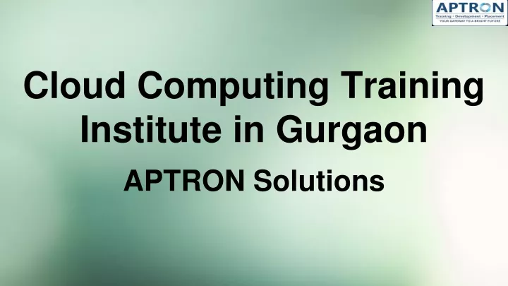 cloud computing training institute in gurgaon