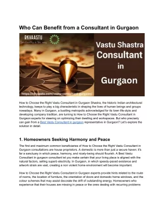 Who Can Benefit from a Consultant in Gurgaon