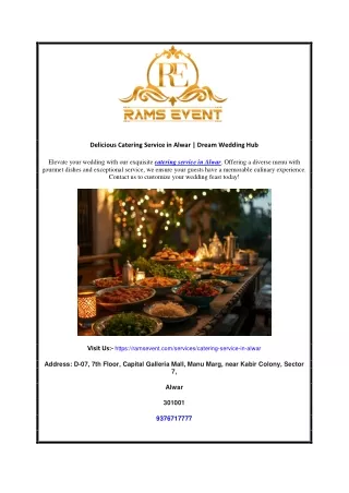 Delicious Catering Service in Alwar | Dream Wedding Hub