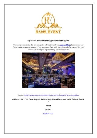 Experience a royal wedding  | Dream Wedding Hub