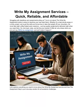 write my assignment services quick reliable