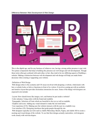 difference between web development web design