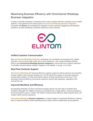 maximizing business efficiency with omnichannel