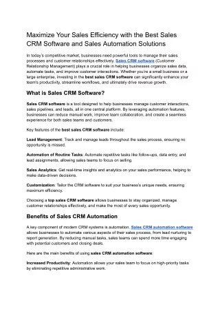 maximize your sales efficiency with the best