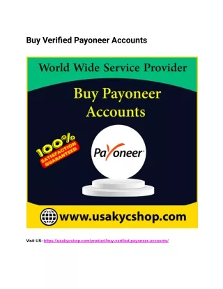 Buy Verified Payoneer Accounts