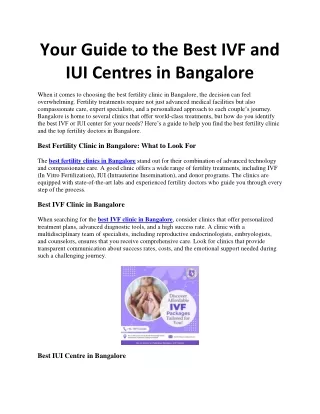 your guide to the best ivf and iui centres