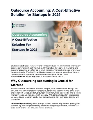 Outsource Accounting A Cost-Effective Solution for Startups in 2025