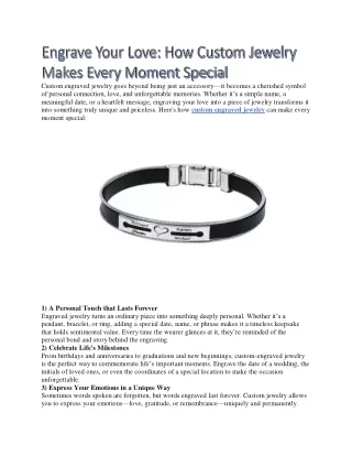 How Custom Jewelry Makes Every Moment Special