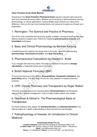 Oman Prometric Exam Study Material