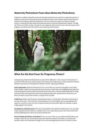 Maternity Photoshoot Poses Ideas