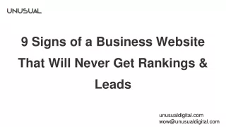 9 Signs of a Business Website That Will Never Get Rankings & Leads