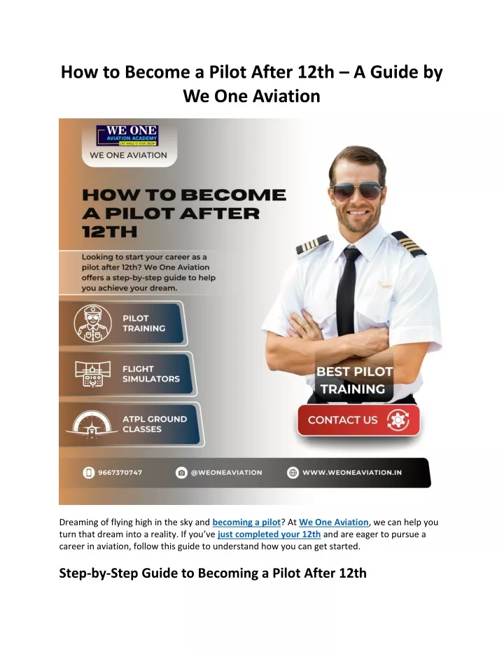 how to become a pilot after 12th a guide