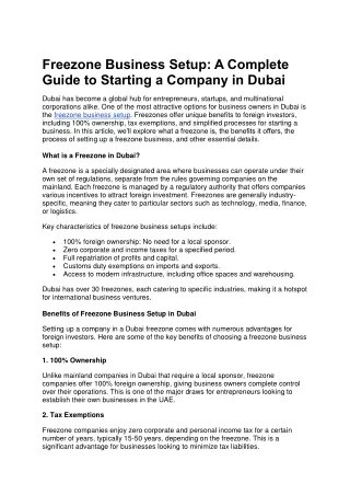 freezone business setup a complete guide