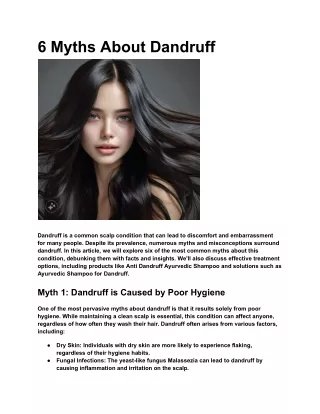 6 myths about dandruff