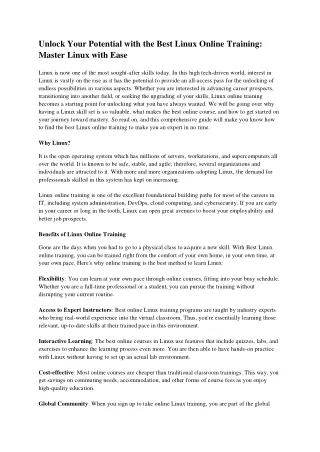 best Linux online training