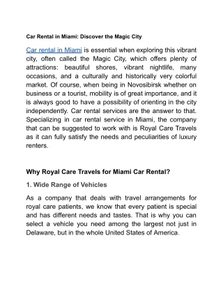 Car Rental in Miami