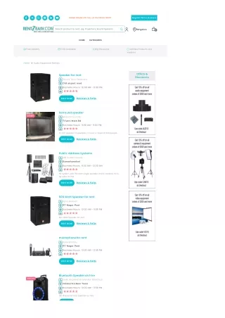 Speakers & Mic Rental In Bengaluru  For ₹0 Delivery Charges