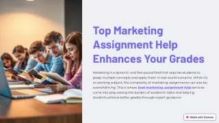 top marketing assignment help enhances your grades