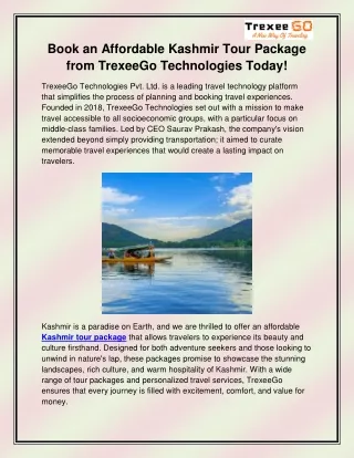 Kashmir tour Package