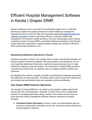 efficient hospital management software in kerala